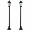 MINISUN 2 X Traditional Victorian 1.2M Black IP44 Outdoor Garden Lamp Post Bollard Lights - No Bulbs -MINISUN Shop 8844124 1