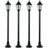 MINISUN 4 X Traditional Victorian 1.2M Black IP44 Outdoor Garden Lamp Post Bollard Lights - No Bulbs -MINISUN Shop 8844143 1