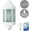 MINISUN Traditional Aluminium & Frosted Glass Panel Outdoor Garden Wall Mounted Lantern IP44 Light With PIR Motion Sensor + 10W LED GLS Bulb - Cool White -MINISUN Shop 8855382 1