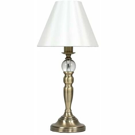 MINISUN 2 x Brass Touch Dimmer Table Lamps & Cream Shade - Antique Brass - Including LED Bulb MINISUN 2 X Brass Touch Dimmer Table Lamps & Cream Shade - Antique Brass - Including LED Bulb -MINISUN Shop 8855453 1