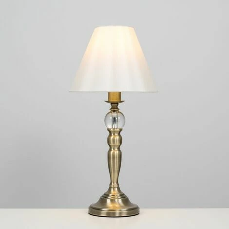 MINISUN 2 x Brass Touch Dimmer Table Lamps & Cream Shade - Antique Brass - Including LED Bulb MINISUN 2 X Brass Touch Dimmer Table Lamps & Cream Shade - Antique Brass - Including LED Bulb -MINISUN Shop 8855453 2