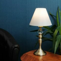 MINISUN 2 X Brass Touch Dimmer Table Lamps & Cream Shade - Antique Brass - Including LED Bulb 4 MINISUN 2 X Brass Touch Dimmer Table Lamps & Cream Shade - Antique Brass - Including LED Bulb -MINISUN Shop 8855453 3