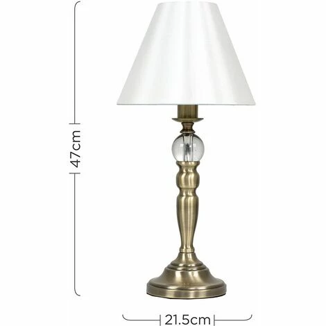 MINISUN 2 x Brass Touch Dimmer Table Lamps & Cream Shade - Antique Brass - Including LED Bulb MINISUN 2 X Brass Touch Dimmer Table Lamps & Cream Shade - Antique Brass - Including LED Bulb -MINISUN Shop 8855453 4