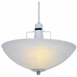 MINISUN Alabaster Glass Uplighter Ceiling Light Shade + Chrome Gimble