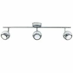 MINISUN Mini Retro 3 Way Adjustable Eyeball Straight Bar Spotlight + 3 X GU10 LED Bulbs - 6500K Cool White