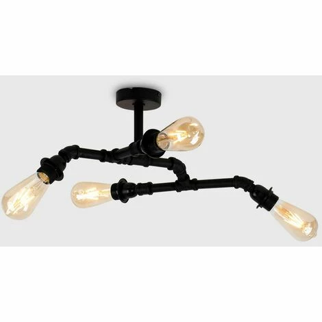 MINISUN Industrial 4 Way Matt Black Angular Ceiling Light MINISUN Industrial 4 Way Matt Black Angular Ceiling Light -MINISUN Shop 8922301 2