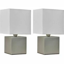 MINISUN 2 X Cube Touch Dimmer Bedside Table Lamps - Brushed Chrome - No Bulb