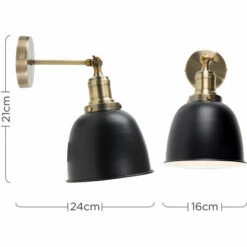 MINISUN 2 X Adjustable Knuckle Joint Wall Lights - Black -MINISUN Shop 8941018 4