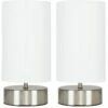 MINISUN 2 X Chrome Touch Dimmer Bedside Table Lamps With Light Shades - White -MINISUN Shop 8941030 1