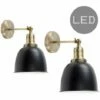 MINISUN 2 X Adjustable Knuckle Joint Wall Lights + 4W LED Filament Amber Light Bulbs - Black 1 MINISUN 2 X Adjustable Knuckle Joint Wall Lights + 4W LED Filament Amber Light Bulbs - Black -MINISUN Shop 8941074 1