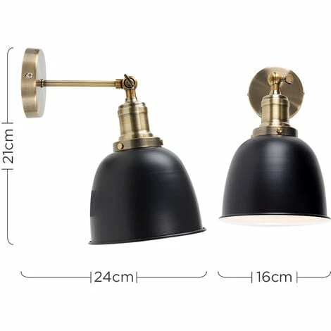 MINISUN 2 x Adjustable Knuckle Joint Wall Lights + 4W LED Filament Amber Light Bulbs - Black MINISUN 2 X Adjustable Knuckle Joint Wall Lights + 4W LED Filament Amber Light Bulbs - Black -MINISUN Shop 8941074 4