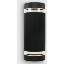 MINISUN 2 X Outdoor Ip54 Black Ribbed Glass Shade Wall Light Fittings - No Bulbs -MINISUN Shop 8941079 3