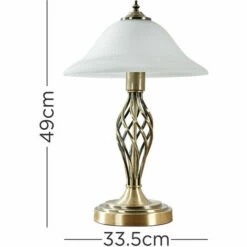 MINISUN 2 X Antique Brass Barley Twist Table Lamps Frosted Alabaster Shade - No Bulbs 5 MINISUN 2 X Antique Brass Barley Twist Table Lamps Frosted Alabaster Shade - No Bulbs -MINISUN Shop 8941082 4