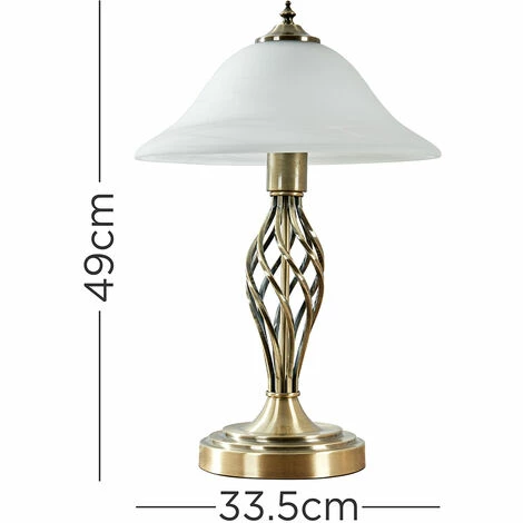MINISUN 2 x Antique Brass Barley Twist Table Lamps Frosted Alabaster Shade - No Bulbs MINISUN 2 X Antique Brass Barley Twist Table Lamps Frosted Alabaster Shade - No Bulbs -MINISUN Shop 8941082 4