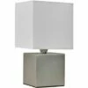 MiniSun - Modern Cube Touch Dimmer Bedside Table Lamp With A Cotton Light Shade & Dimmable LED Candle Bulb - Brushed Chrome & White -MINISUN Shop 8941111 1
