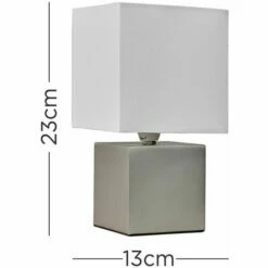 MiniSun - Modern Cube Touch Dimmer Bedside Table Lamp With A Cotton Light Shade & Dimmable LED Candle Bulb - Brushed Chrome & White -MINISUN Shop 8941111 4
