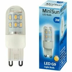 MINISUN 3W Warm White 3000K LED G9 Bulb 300 Lumens - Single
