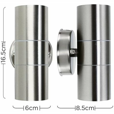 MINISUN GU10 Up & Down IP44 Outdoor Wall Light in Stainless Steel - No Bulbs MINISUN GU10 Up & Down IP44 Outdoor Wall Light In Stainless Steel - No Bulbs -MINISUN Shop 8947716 4