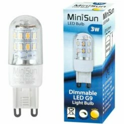 MINISUN 3W Dimmable 3000K LED G9 Bulb 280 Lumens - Single