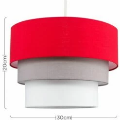 MINISUN Round 3 Tier Fabric Ceiling Pendant Lamp Light Shade - Red - No Bulb -MINISUN Shop 8947746 4
