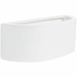 MINISUN Wall Light Curved White Ceramic Uplighter Lighting
