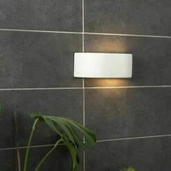 MINISUN Wall Light Curved White Ceramic Uplighter Lighting -MINISUN Shop 8947761 3