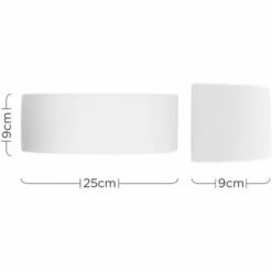 MINISUN Wall Light Curved White Ceramic Uplighter Lighting -MINISUN Shop 8947761 4