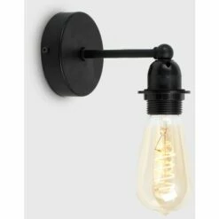 MINISUN Industrial Black Wall Light + 4W LED Helix Filament Light Bulb 2200K Warm White -MINISUN Shop 8984818 2
