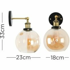 MINISUN Antique Brass & Black Metal Adjustable Wall Light Amber Shade - No Bulb 5 MINISUN Antique Brass & Black Metal Adjustable Wall Light Amber Shade - No Bulb -MINISUN Shop 9003702 4