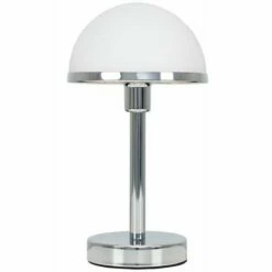 MINISUN Chrome & White Glass Table Lamp