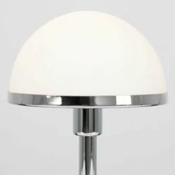MINISUN Chrome & White Glass Table Lamp 4 MINISUN Chrome & White Glass Table Lamp -MINISUN Shop 9003705 3