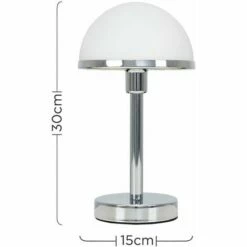 MINISUN Chrome & White Glass Table Lamp 5 MINISUN Chrome & White Glass Table Lamp -MINISUN Shop 9003705 4