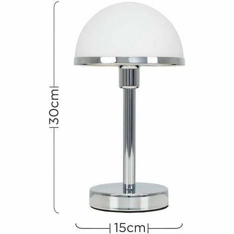 MINISUN Chrome & White Glass Table Lamp MINISUN Chrome & White Glass Table Lamp -MINISUN Shop 9003705 4