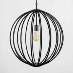 MINISUN Industrial Iconic Suspended Ceiling Light Black - Add LED Bulb