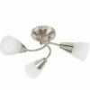 MINISUN 3 Way Semi Flush Ceiling Light Brushed Chrome + Glass Lounge Home -MINISUN Shop 9003975 1