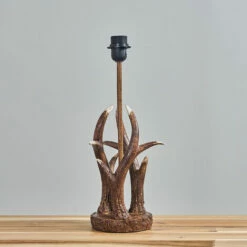 MINISUN Intertwined Caribou Antler Table Lamp Base In A Rustic Natural Finish -MINISUN Shop 9017637 2