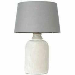 MINISUN Cement Base Table Lamp Grey Light Shade - No Bulb