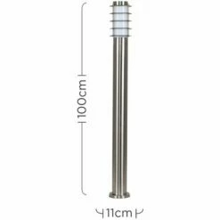 MINISUN 2 X Outdoor Stainless Steel Bollard Lantern Light Posts - No Bulbs 5 MINISUN 2 X Outdoor Stainless Steel Bollard Lantern Light Posts - No Bulbs -MINISUN Shop 9181990 4