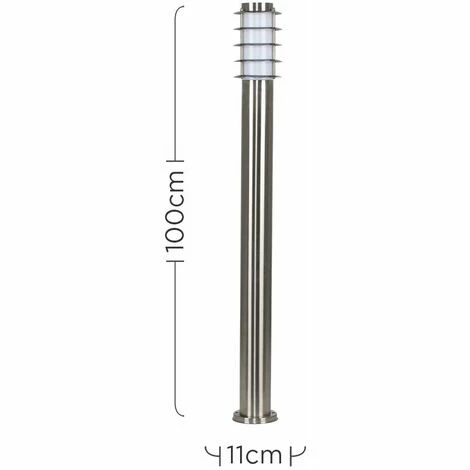 MINISUN 2 x Outdoor Stainless Steel Bollard Lantern Light Posts - No Bulbs MINISUN 2 X Outdoor Stainless Steel Bollard Lantern Light Posts - No Bulbs -MINISUN Shop 9181990 4