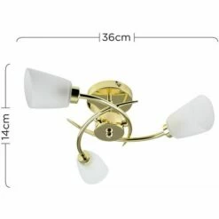 MINISUN 3 Way Spiral Ceiling Light With Frosted Glass Shades - Gold - No Bulb -MINISUN Shop 9185605 4