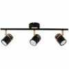 MINISUN Matt Black & Copper 3 Way Ceiling Spot Light - No Bulbs 1 MINISUN Matt Black & Copper 3 Way Ceiling Spot Light - No Bulbs -MINISUN Shop 9189084 1