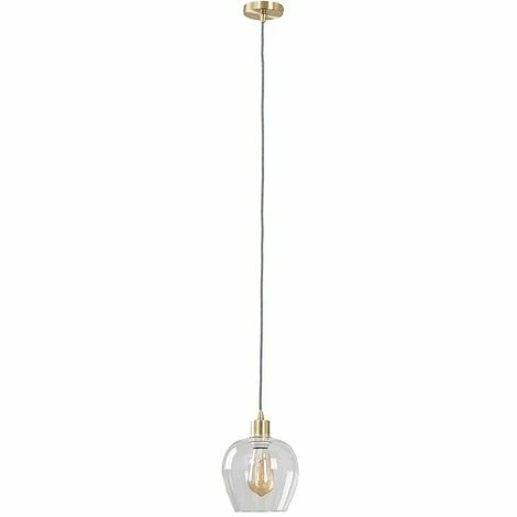 MINISUN Satin Gold Ceiling Lampholder Pendant Light + Clear Glass Bell Shade MINISUN Satin Gold Ceiling Lampholder Pendant Light + Clear Glass Bell Shade -MINISUN Shop 9349909 1