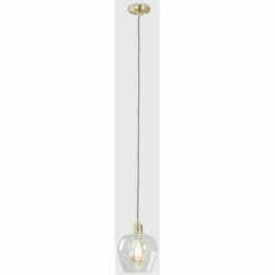 MINISUN Satin Gold Ceiling Lampholder Pendant Light + Clear Glass Bell Shade 3 MINISUN Satin Gold Ceiling Lampholder Pendant Light + Clear Glass Bell Shade -MINISUN Shop 9349909 2