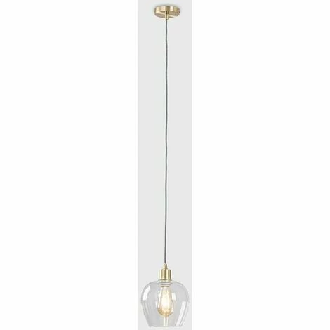 MINISUN Satin Gold Ceiling Lampholder Pendant Light + Clear Glass Bell Shade MINISUN Satin Gold Ceiling Lampholder Pendant Light + Clear Glass Bell Shade -MINISUN Shop 9349909 2