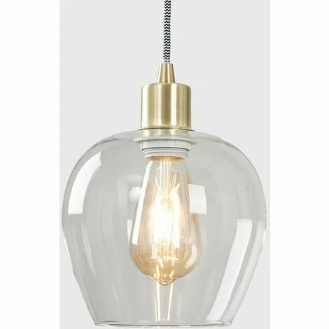MINISUN Satin Gold Ceiling Lampholder Pendant Light + Clear Glass Bell Shade MINISUN Satin Gold Ceiling Lampholder Pendant Light + Clear Glass Bell Shade -MINISUN Shop 9349909 3