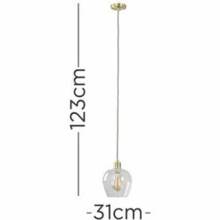 MINISUN Satin Gold Ceiling Lampholder Pendant Light + Clear Glass Bell Shade 5 MINISUN Satin Gold Ceiling Lampholder Pendant Light + Clear Glass Bell Shade -MINISUN Shop 9349909 4