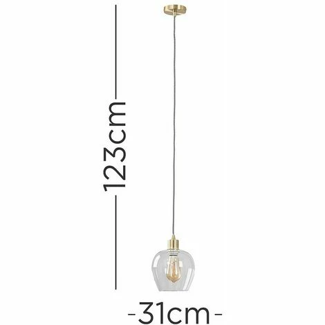MINISUN Satin Gold Ceiling Lampholder Pendant Light + Clear Glass Bell Shade MINISUN Satin Gold Ceiling Lampholder Pendant Light + Clear Glass Bell Shade -MINISUN Shop 9349909 4