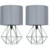 MINISUN 2 X Cage Table Lamps - Grey & Grey -MINISUN Shop 9349961 1
