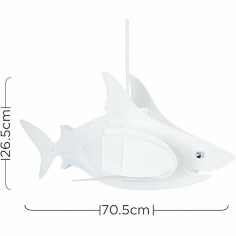 MINISUN Childrens Shark Ceiling Pendant Light Shade 3D White Bedroom Lighting - Add BC B22 LED Bulb MINISUN Childrens Shark Ceiling Pendant Light Shade 3D White Bedroom Lighting - Add BC B22 LED Bulb -MINISUN Shop 9361830 4