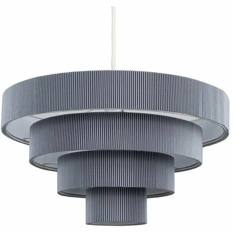 MINISUN Ceiling Pendant Light Shades Lounge Easy Fit4 Tiered Silver Grey - No bulb MINISUN Ceiling Pendant Light Shades Lounge Easy Fit4 Tiered Silver Grey - No Bulb -MINISUN Shop 9379522 1